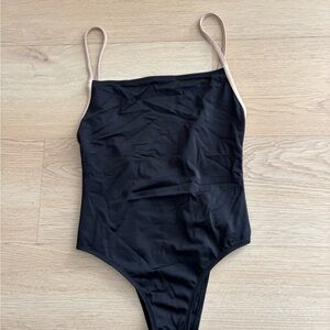 SOLID & STRIPED Black and Nude Swimsuit Women’s XS